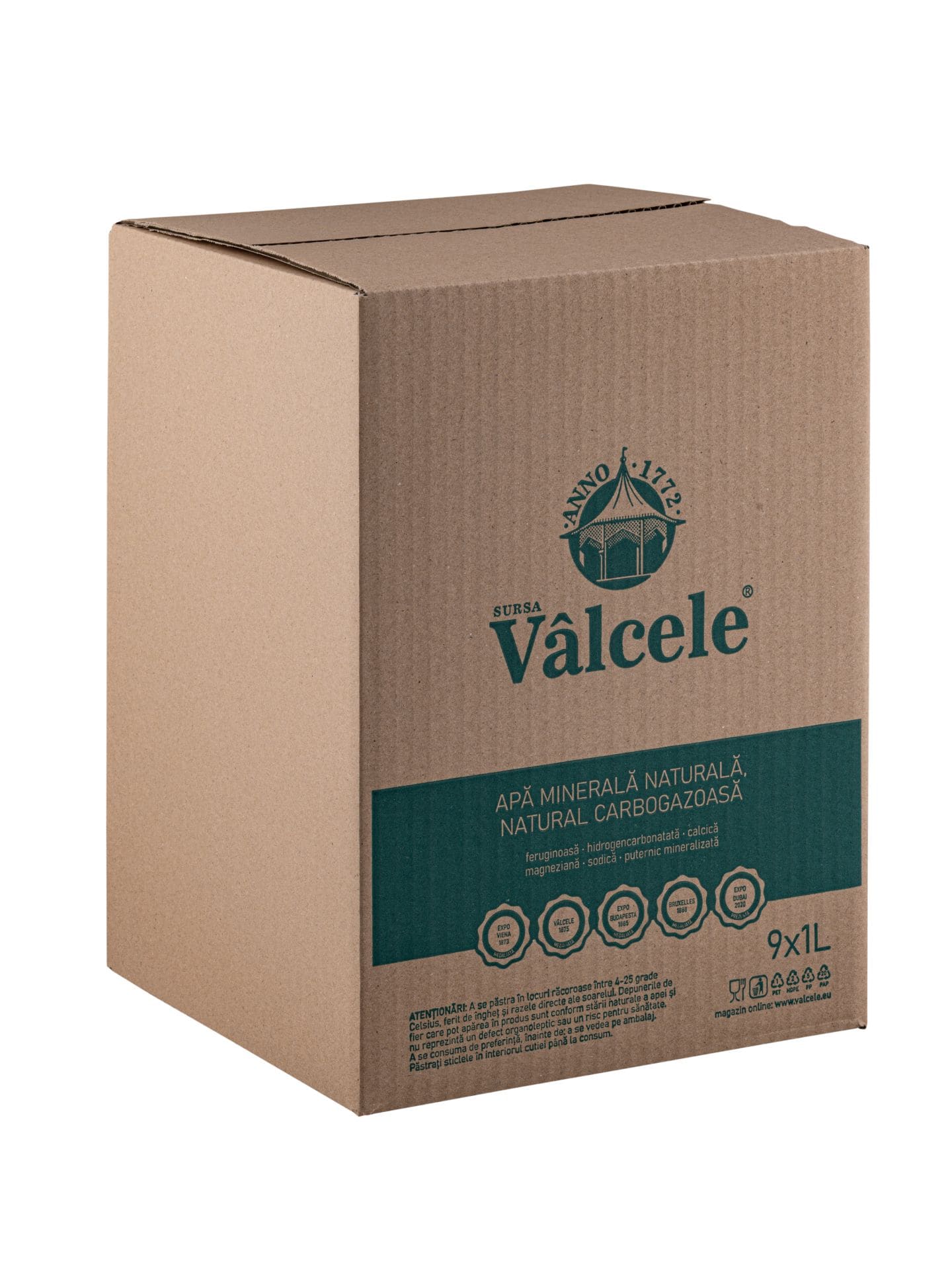 Apă minerală Vâlcele, Bax 9 Sticle x 1L (Livrare Gratuită)